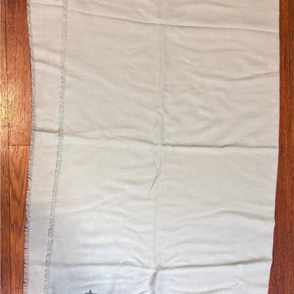 Collection Eighteen Women’s Light Blue “Happy” Scarf with fringed edge